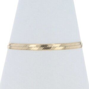 Yellow Gold Herringbone Chain Bracelet 8 1/4" - 14k